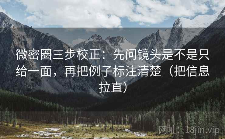 微密圈三步校正：先问镜头是不是只给一面，再把例子标注清楚（把信息拉直）  第1张