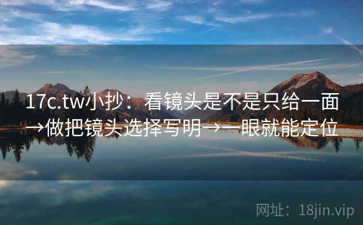 17c.tw小抄：看镜头是不是只给一面→做把镜头选择写明→一眼就能定位  第1张